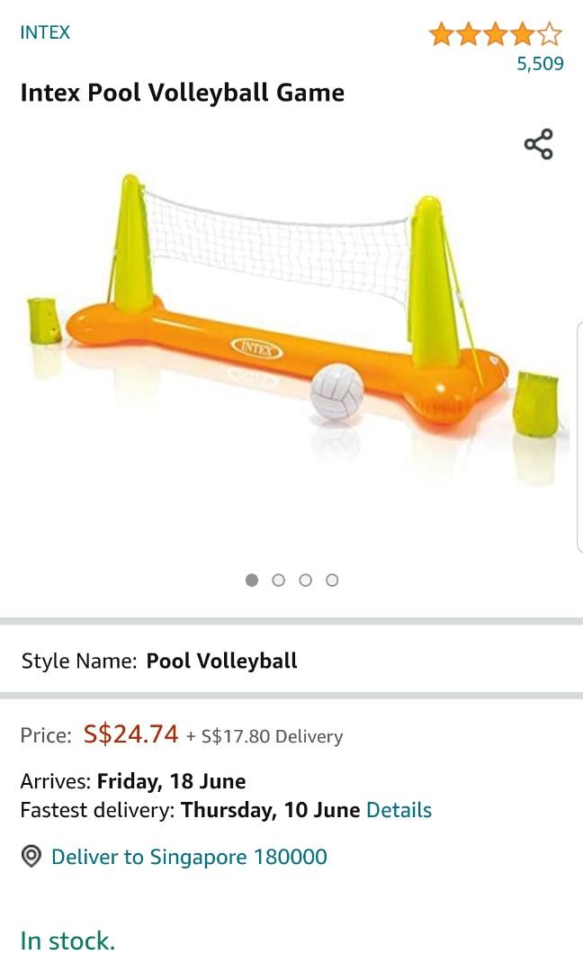 Intex Inflatable Pool Volleyball Set Inflatable 95 in. X 24 in. 32 in