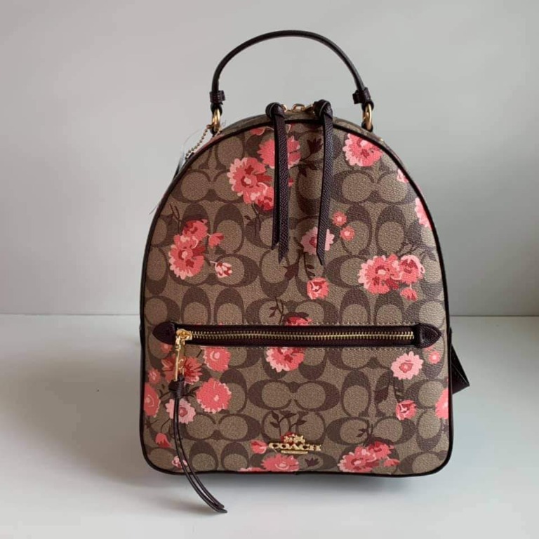 Jordyn backpack in signature canvas with 2025 prairie rose print