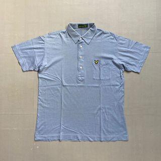 Kaos tshirt polo pocket lyle & scott blue size M murah bagus
