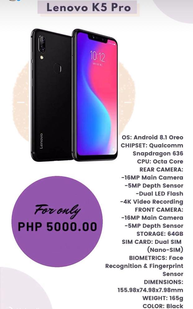 Lenovo K5 Pro Mobile Phones Gadgets Mobile Phones Android Phones Android Others On Carousell