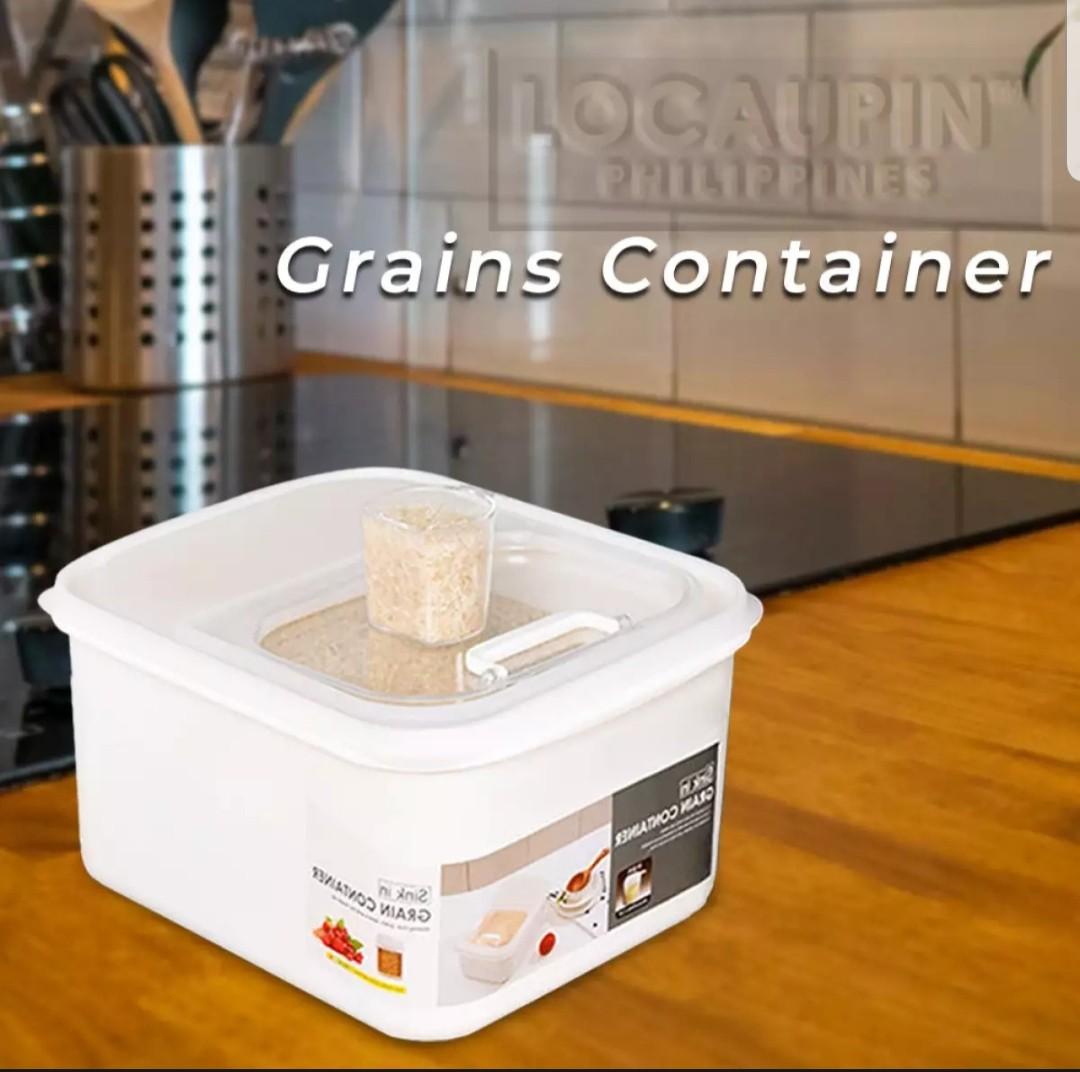 10KG Cereal Dispenser 5in1 Dry Food Kitchen Pantry Storage Grain Rice  Container
