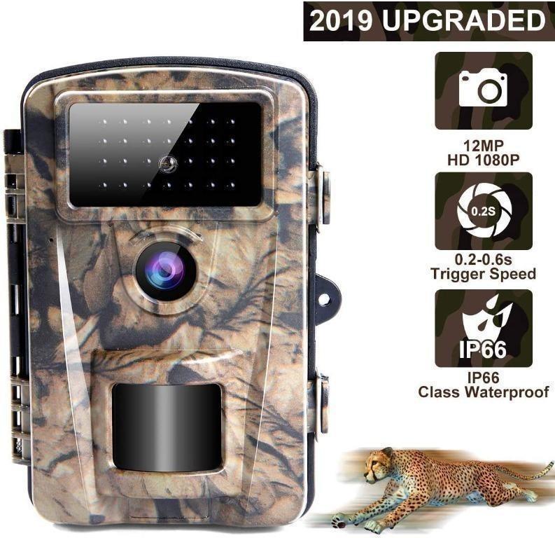 LongOu Wildlife Camera trail Camera 1080P Wildlife Camera with Night Vision Motion Activated IP66 Waterproof Game Camera|12MP|65ft