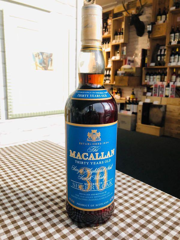 Macallan 30 Year Old Blue Label Sherry Oak, 嘢食& 嘢飲, 酒精 ...