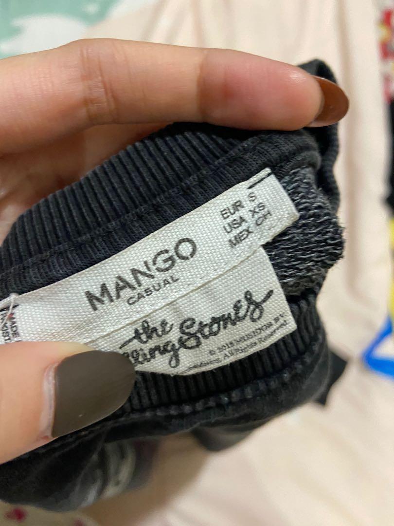 Mango Wash Off Sweatshirt Rolling Stones Fesyen Wanita Pakaian