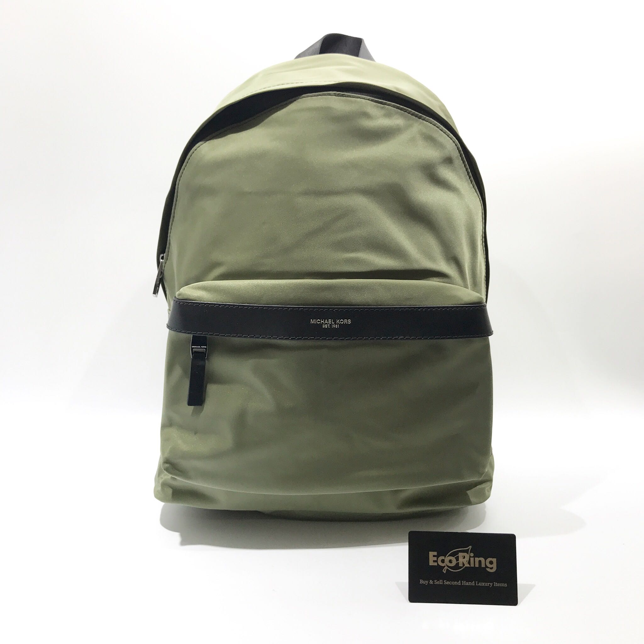 Discounted MICHAEL KORS ARMY GREEN NYLON BACKPACK 217010723