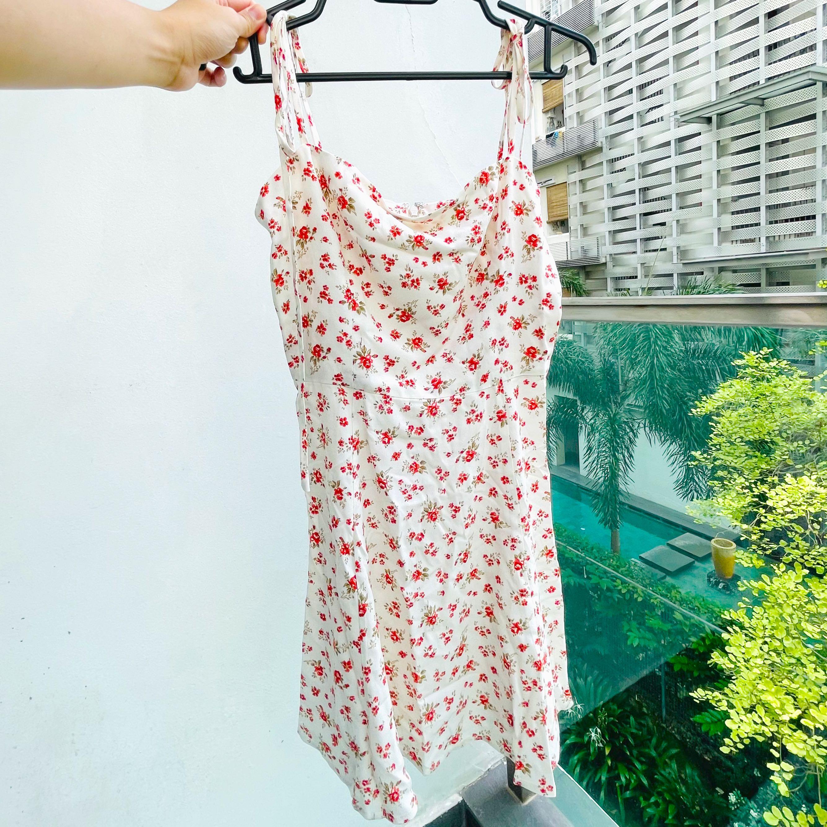 Red and white mini dress top