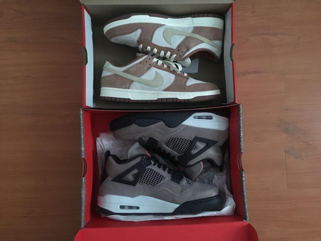 Nike dunk low medium curry \u0026 jordan 4 taupe haze both size 9.5 and used  once, Men's Fashion, Footwear, Sneakers on Carousell