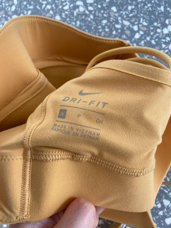 Nike Training Swoosh luxe bra in yellow
