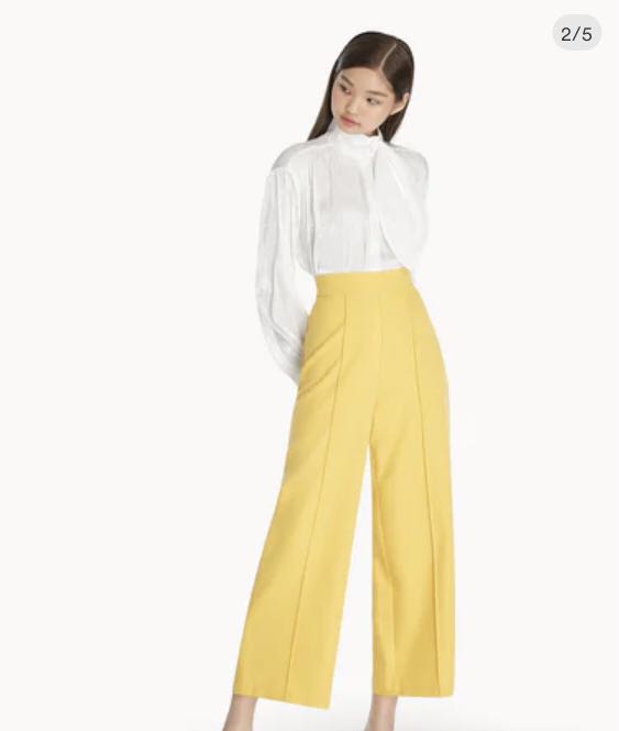 Side Pockets Wide Leg Pants - Mustard - Pomelo Fashion