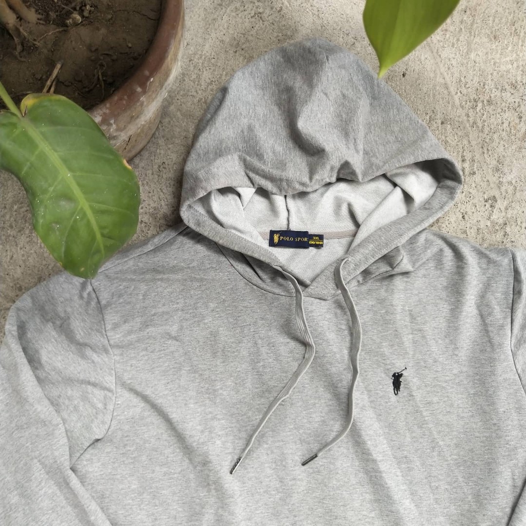 Polo sport hoodie grey sales