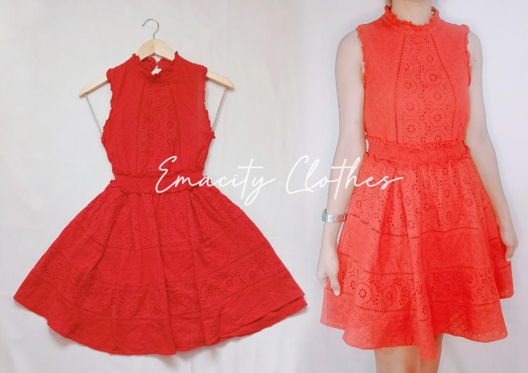 Red Eyelet Dresa (Category: Dresses) located in Manila. Submitted by EmacityFinds (Listing ID 1092036967, Image 1). Description: XS-MEDIUM.