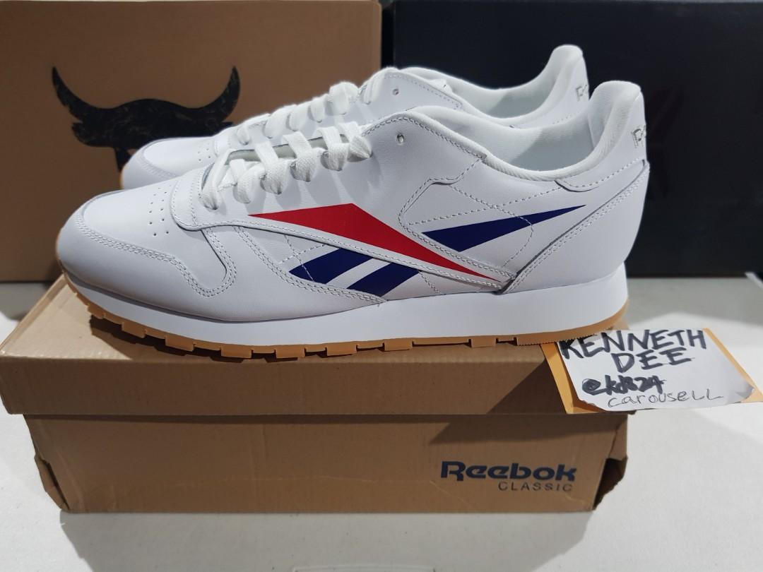 Classic Leather Vector Sneakers White/Red/Blue Shoes Size 11 BNDS w Box Papers Tags Bag, Men's Fashion, Footwear, Sneakers on Carousell