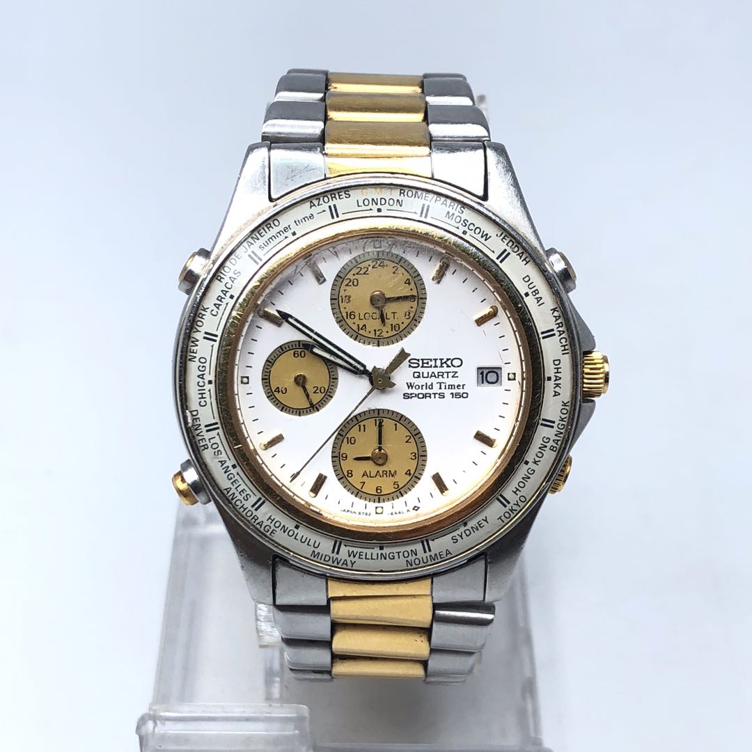 Seiko Watch Quartz World Timer, Men's Fashion, Watches & Accessories,  Watches on Carousell