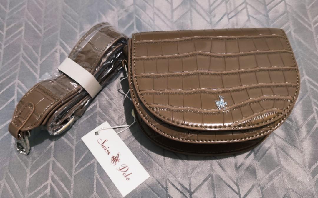 Swiss polo textured sling discount bag