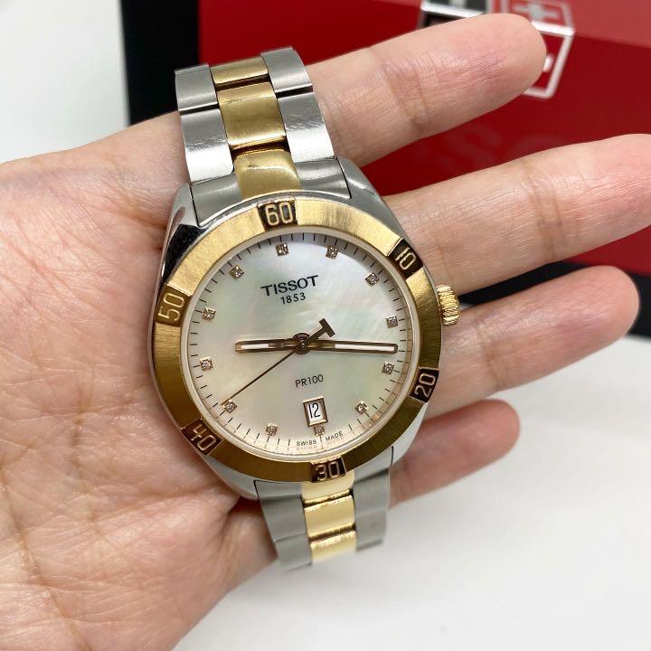 Tissot pr 100 clearance sport chic gold