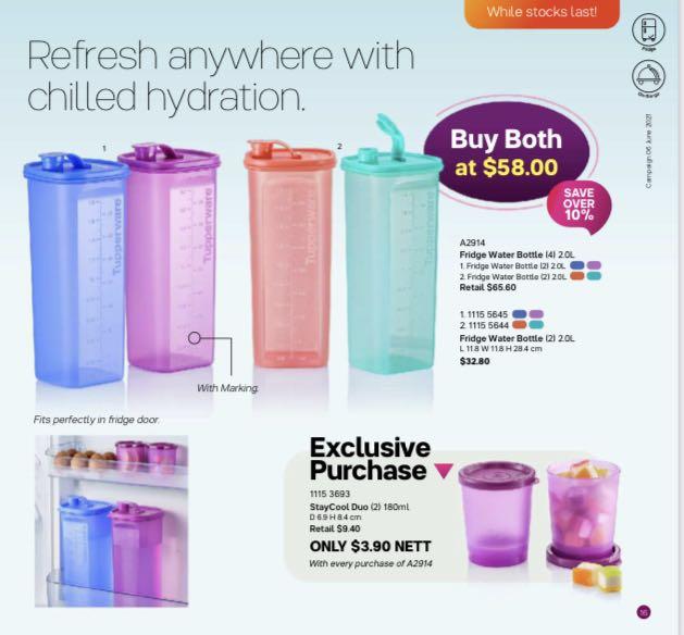 Tupperware Fridge Water Bottle 2 2l Tv Home Appliances Kitchen Appliances Other Kitchen Appliances On Carousell