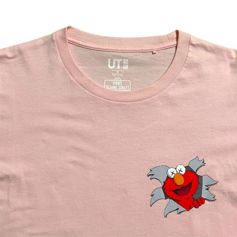UNIQLO UQ KAWS Pink Elmo Cropped Tshirt 
