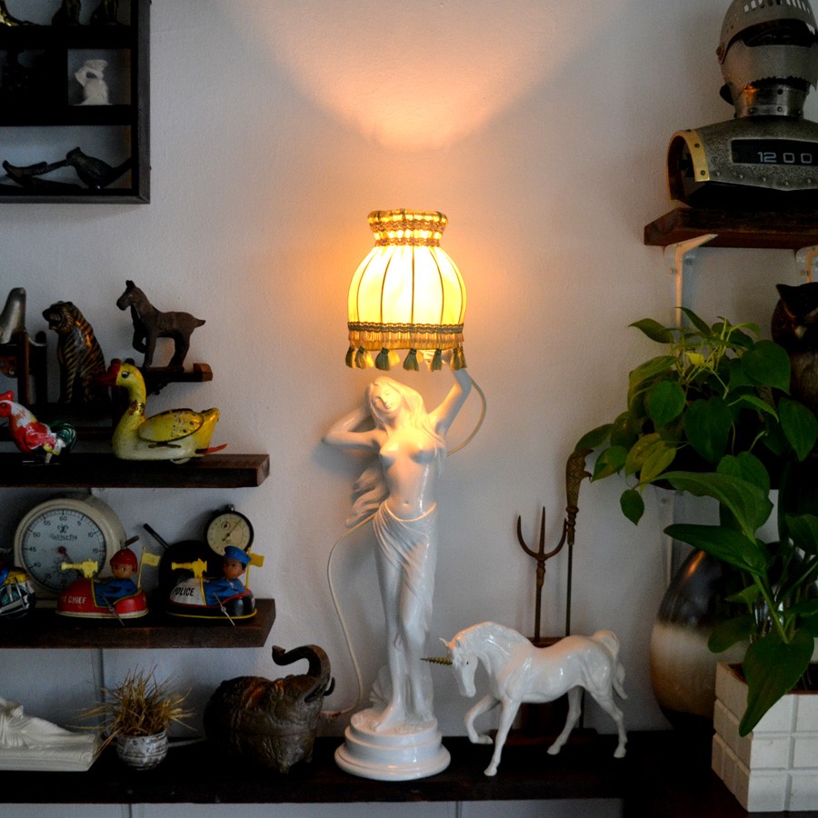 Vintage Lady Statue Table Lamp Modified Furniture Home Living