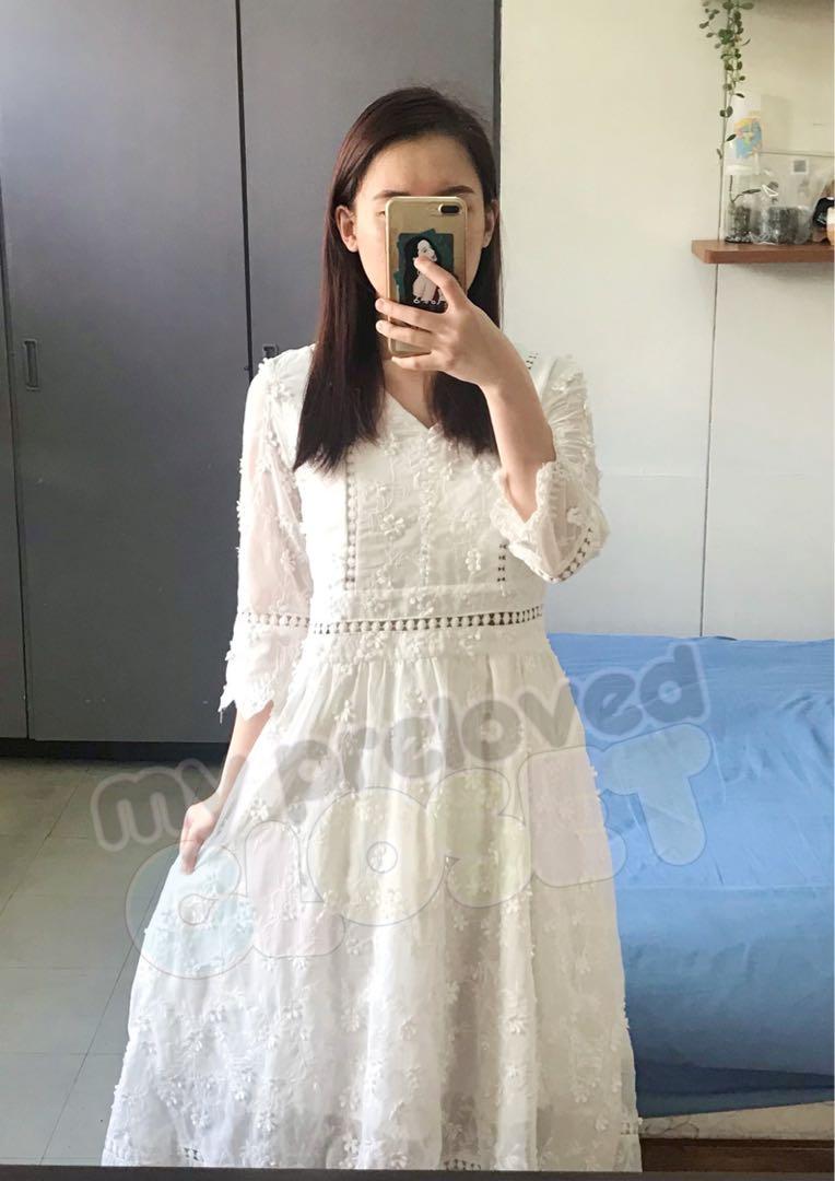 white eyelet maxi