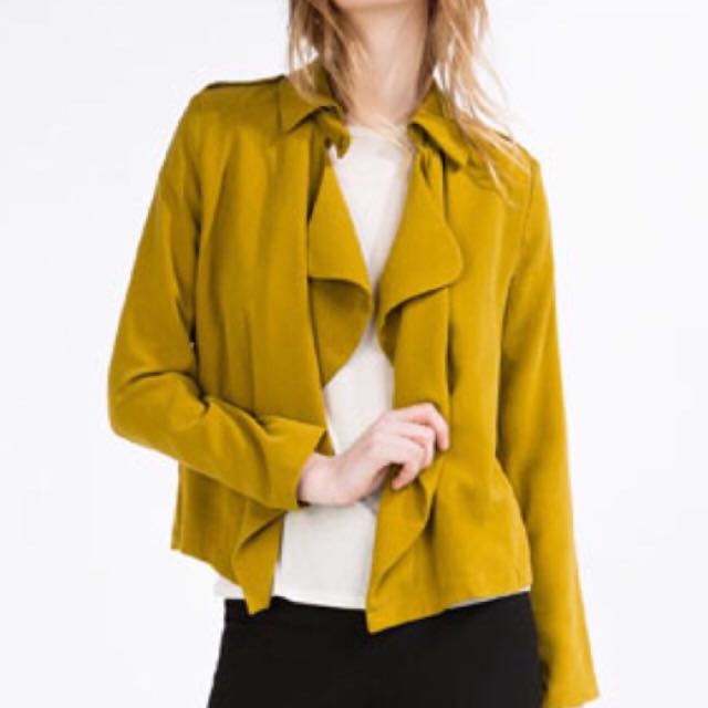 yellow waterfall jacket