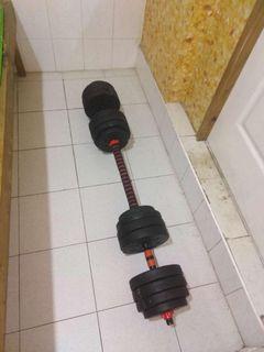 40kgs pvc dumbell convertible to barbell set