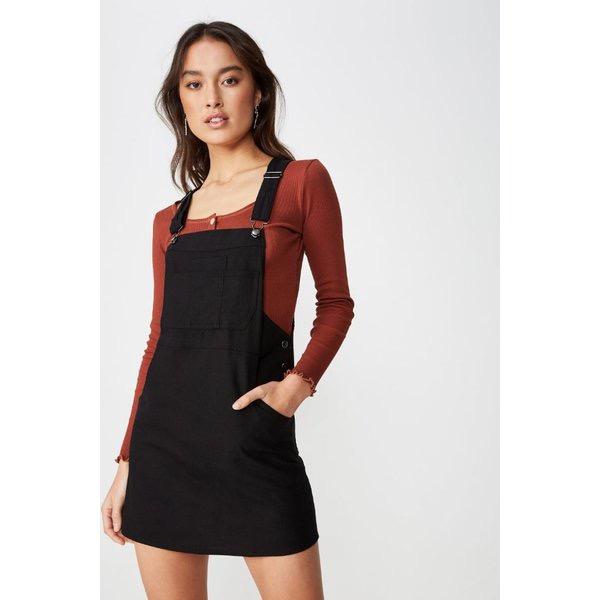 Black dungaree skirt sales