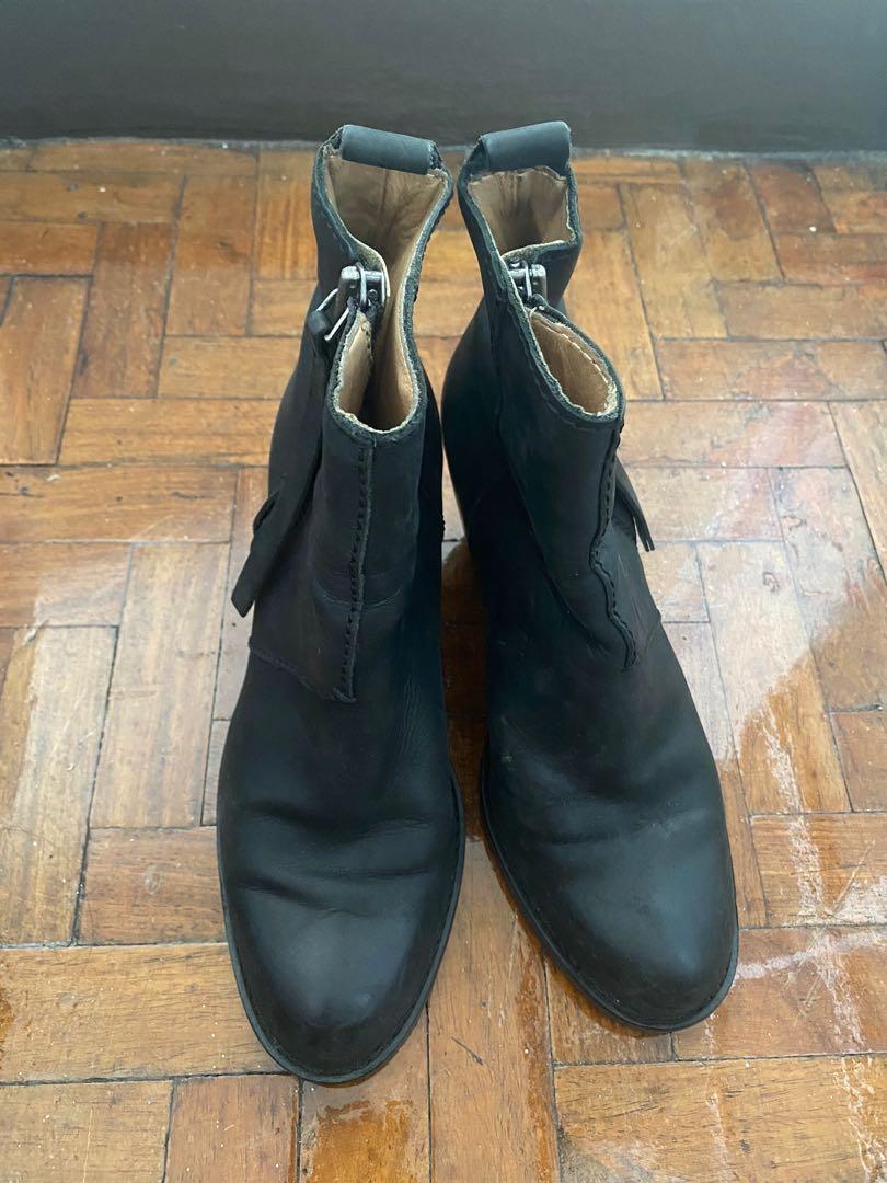 Acne Studios Black Pistol Leather Ankle Boots (women's size 37 ...