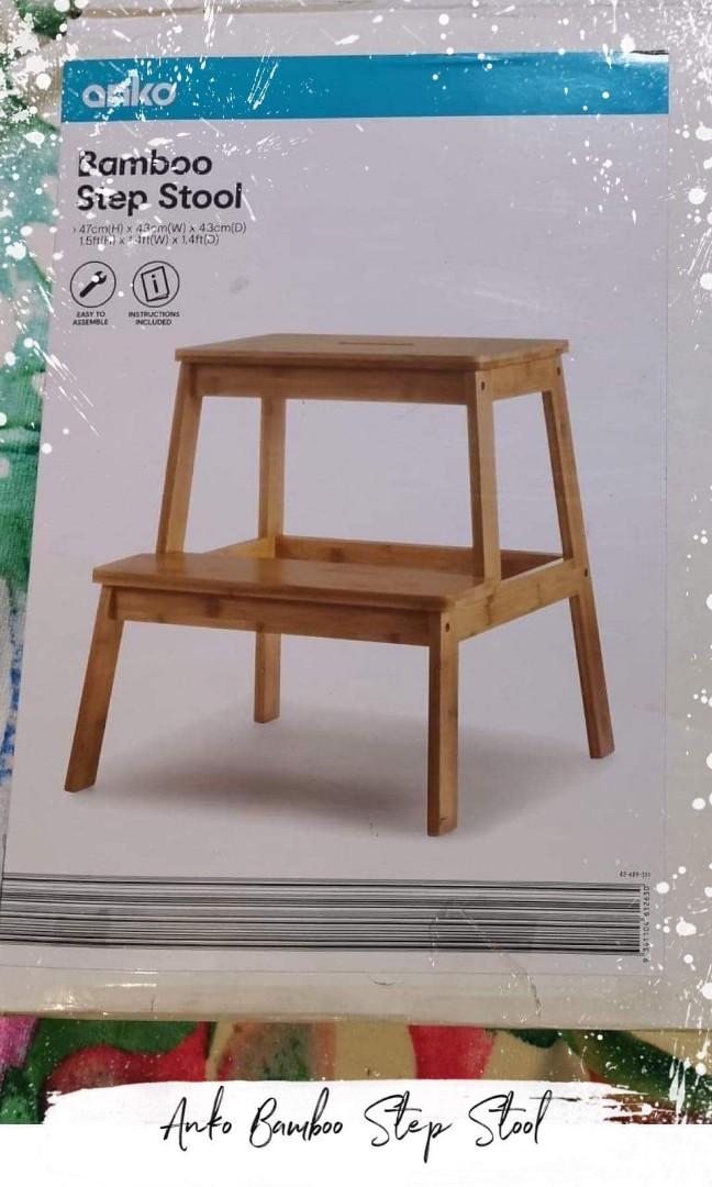 Bamboo top step stool