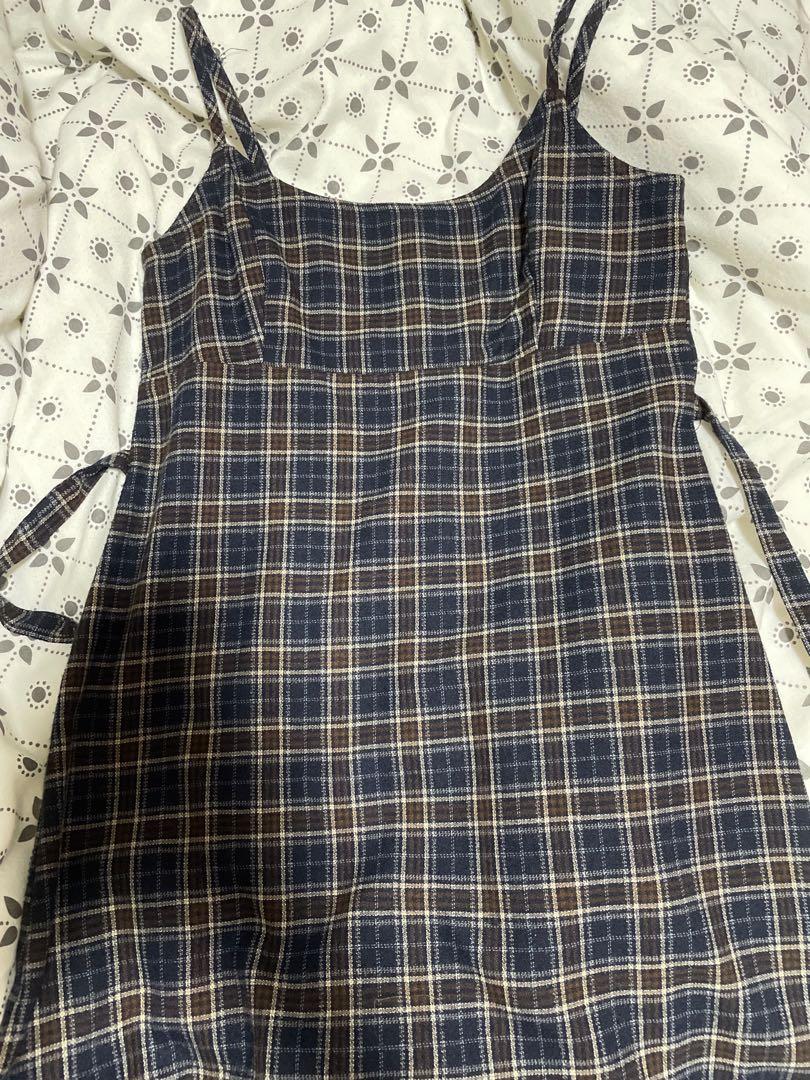 authentic brandy melville bm colleen checkered plaid dress, Women's
