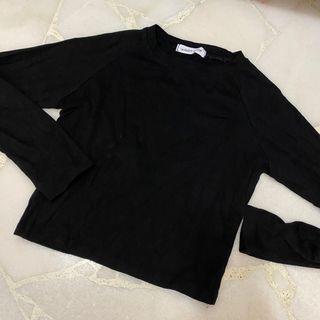 black crop long sleeve top basic ulzzang thrift