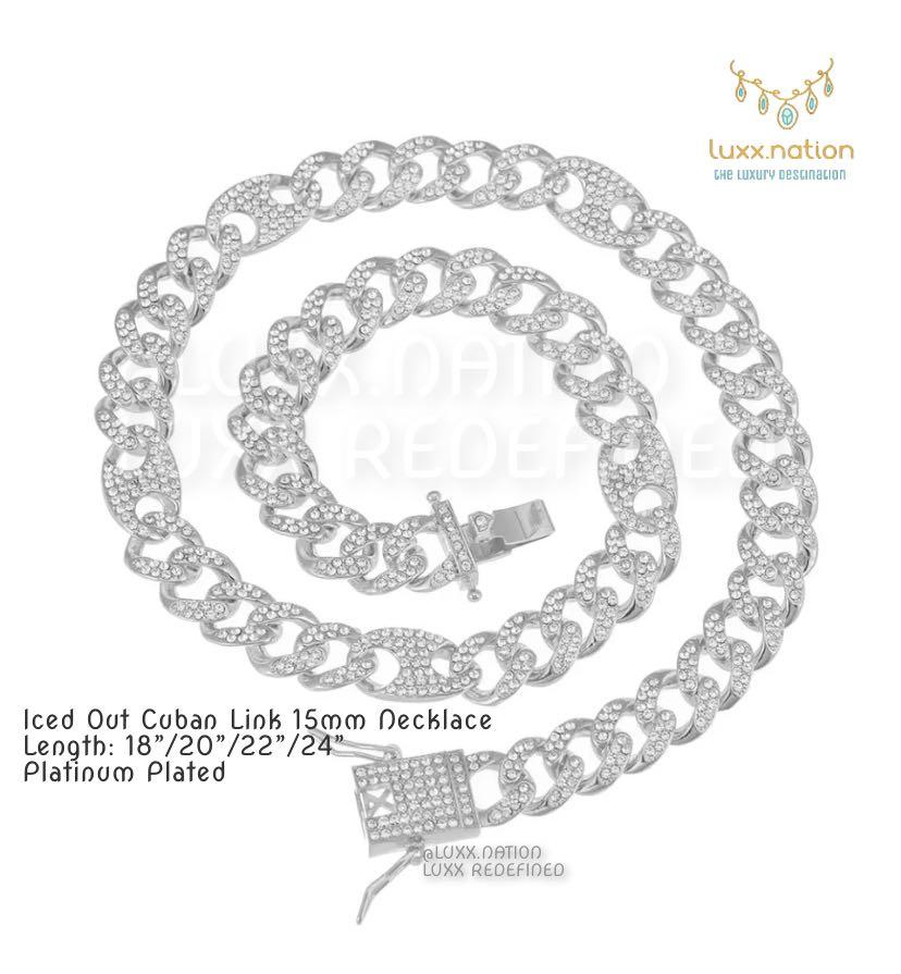 Real cuban link sale chain and bracelet set
