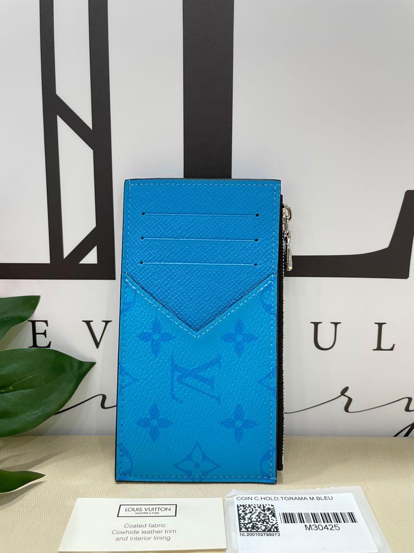 Louis Vuitton Coin Card Holder Monogram Eclipse Lagoon Blue in Taiga  Cowhide Leather/Coated Canvas with Silver-tone