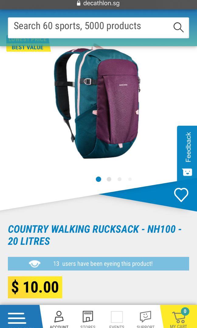 Brand new decathlon 20L Quechua camping bag haversack