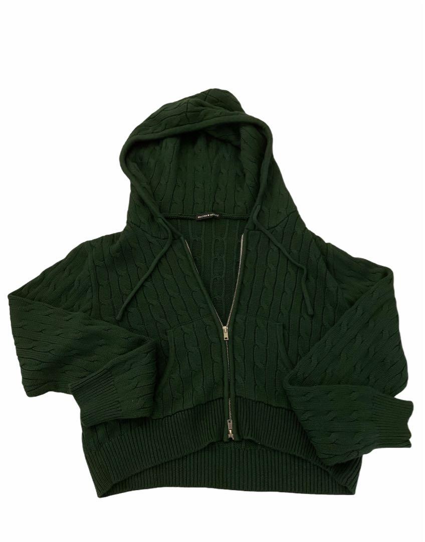 Brandy Melville knit crystal hoodie, Women's Fashion, Coats, Jackets and Outerwear on Carousell