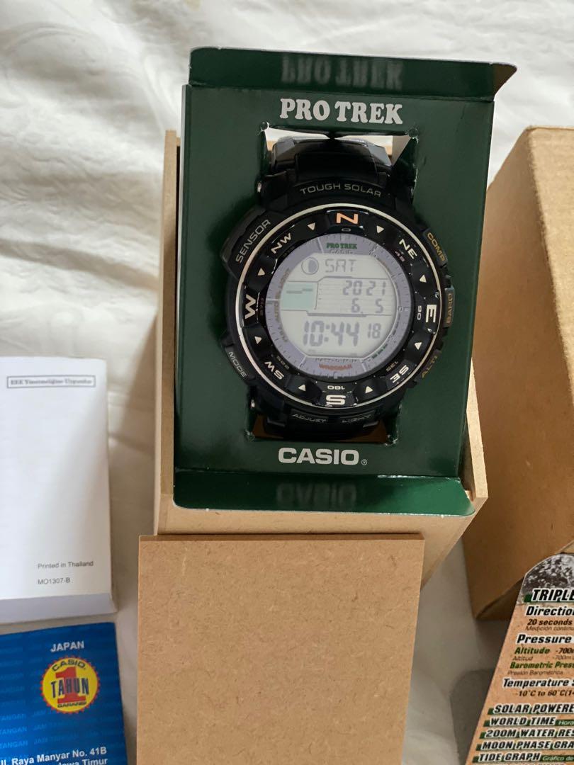 Casio protrek PRG-250 original fullset, Fesyen Pria, Jam Tangan di Carousell