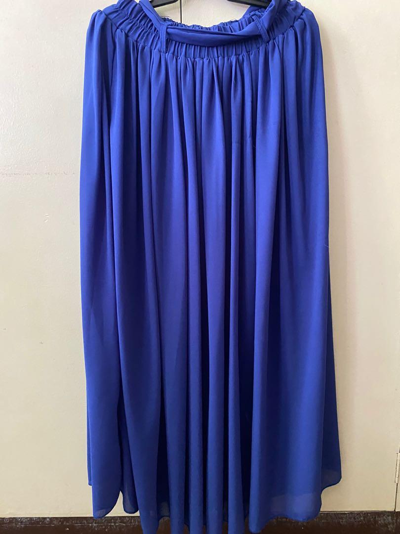 Chiffon double lined Maxi Skirts with Tie Strap Belt (Category: Skirts) located in Paranaque City. Submitted by leemillz (Listing ID 1092246654, Image 2). Description: RFS: decluttering garterized waistbands with fabric ties Colors: royal blue, old rose, nude, navy blue Price: 200/each.