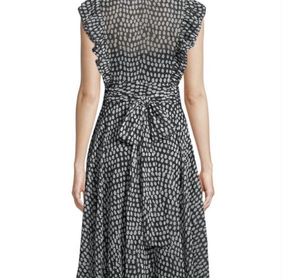 Club Monaco Saffra Sleeveless Printed Ruffle Dress Size 00