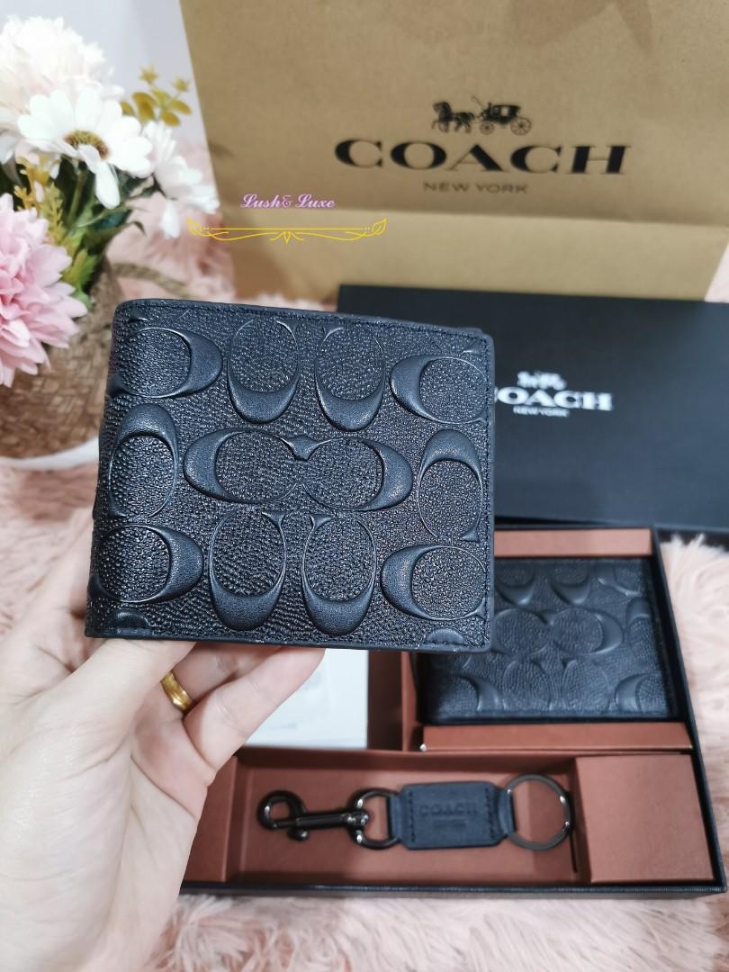 Coach Men's Short Wallet Gift Set, Men's Fashion, Watches & Accessories,  Wallets & Card Holders on Carousell