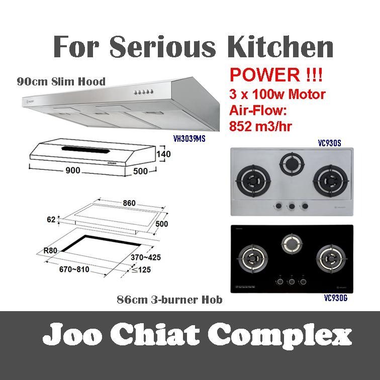 Cooker Hob and Hood for Serious Kitchen Valenti Brand, TV & Home Appliances, Kitchen Appliances