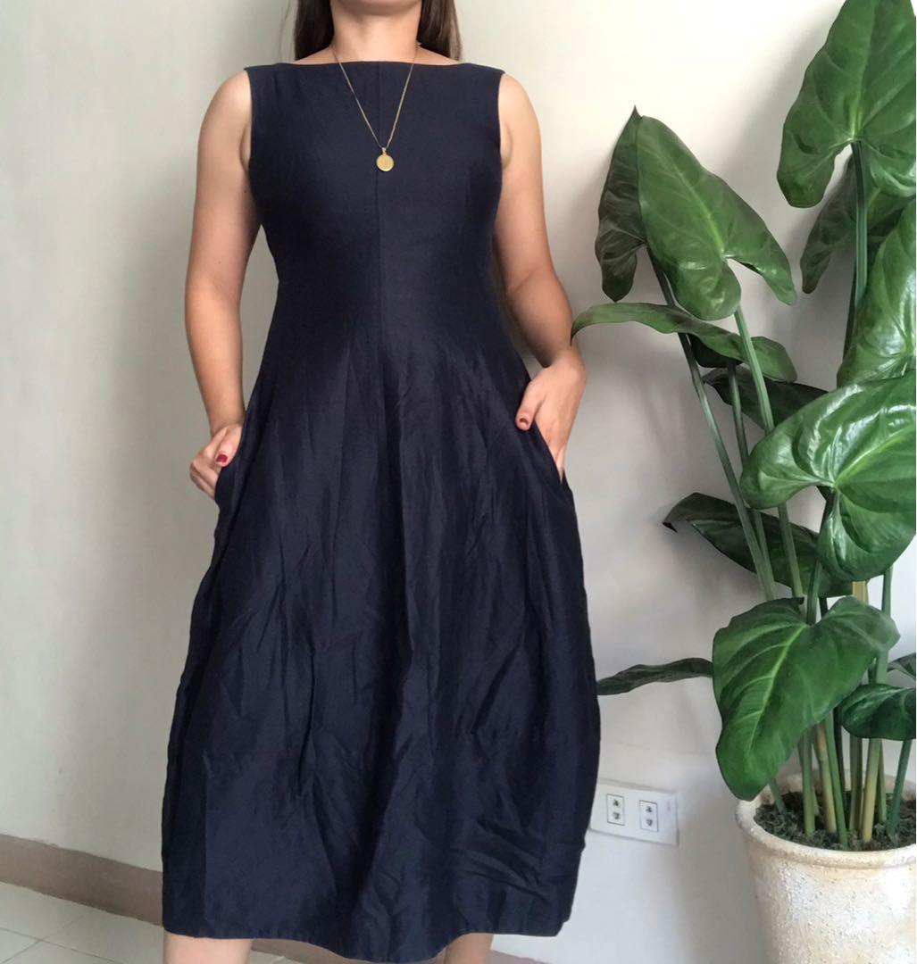 Cos navy 2025 blue dress