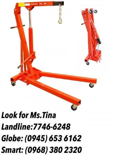 Dax Workshop Engine Crane (Category: Construction Tools & Equipment) located in Manila. Submitted by tina.sales (Listing ID 1092145977, Image 1). Description: Dax Workshop Engine Crane PRICE;11,000 Fold these cranes for convenient transport and storage. Also known as engine cranes, a hydraulic hand pump raises and lowers the arm (boom) to lift items without the need for a hoist. ST01-1A ( 1 Ton ) ST03-1A ( 3 Ton ) FOR INQUIRIES PLLEASE CONTACT US