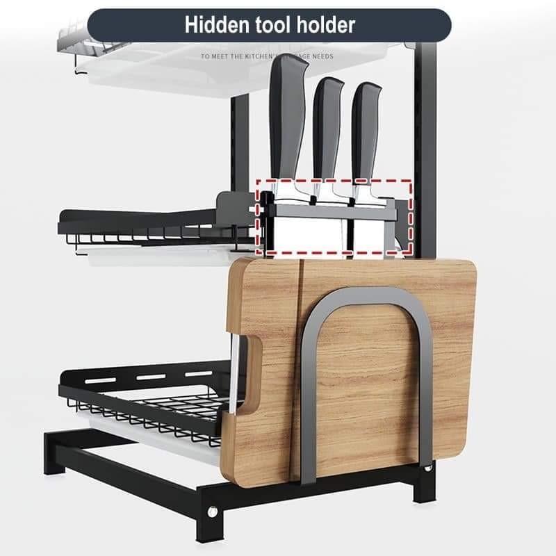 DISH DRYING RACK W/ UTENSIL HOLDER (Category: Food Organization & Storage) located in Manila. Submitted by saguittarian06 (Listing ID 1092168283, Image 3). Description: RESELLER:1750php :DISH DRYING RACK W/ UTENSIL HOLDER Dish Drying Rack 3 Tier Dish Rack with Utensil Holder Cup Holder Dish Drainer for Kitchen Counter Top Plated Bowls Detachable Specification〗 ✔️Material: 304 Stainless Steel ✔️Color: Black ✔️Processing: Baking paint ✔️Pattern: 3 