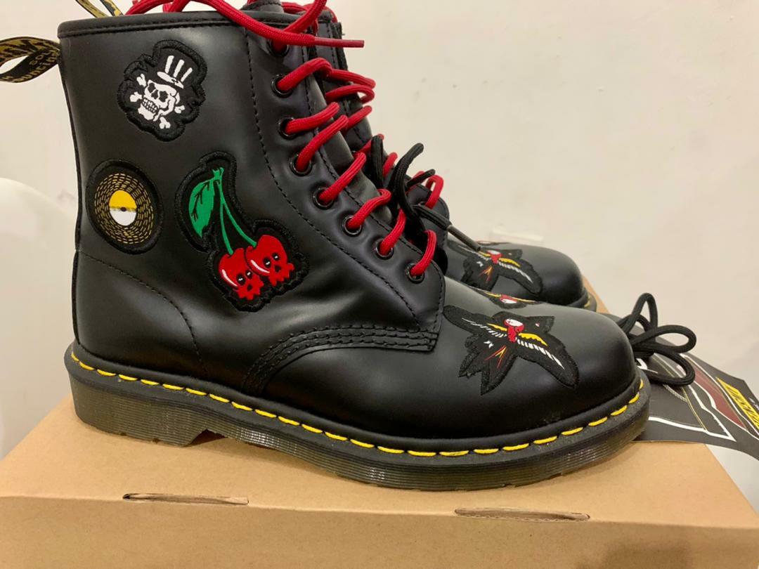 Dr Martens 1460 patch leather boots Men s Fashion Footwear