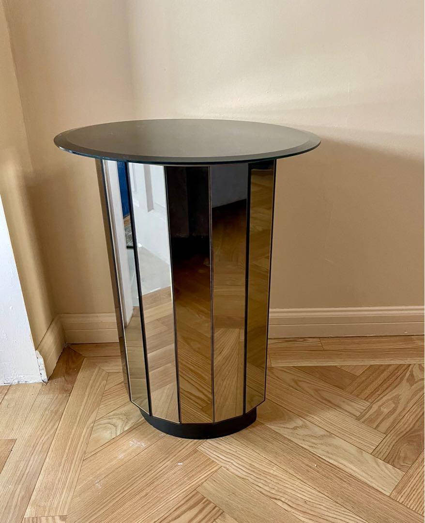 Small round shop mirrored side table