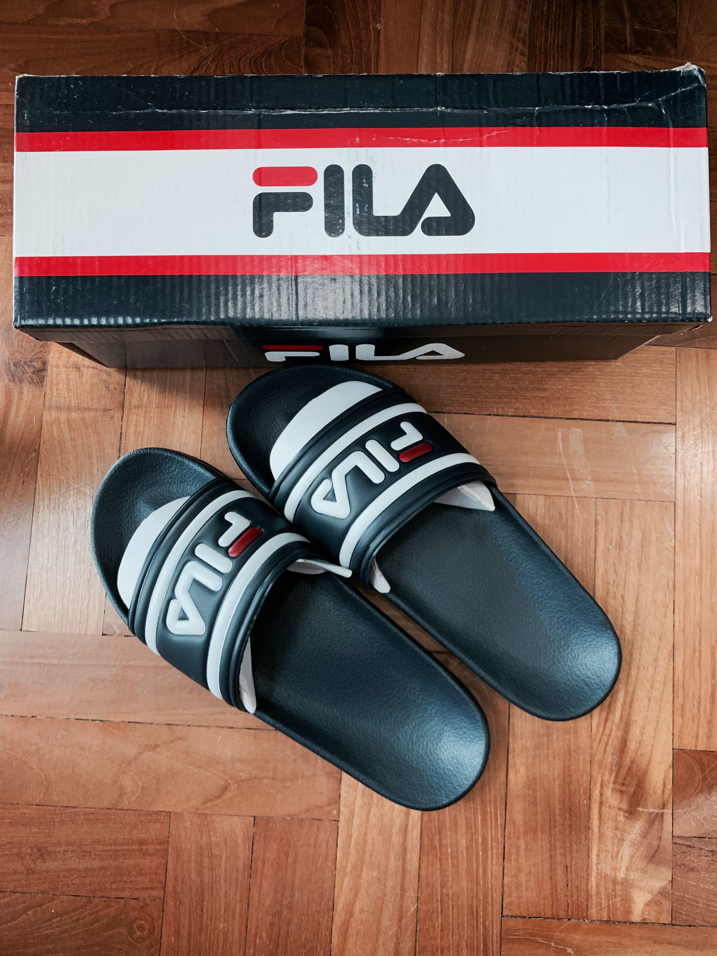 Fila Navy Blue Morro Bay Slides Men s Fashion Footwear Flipflops and Slides on Carousell