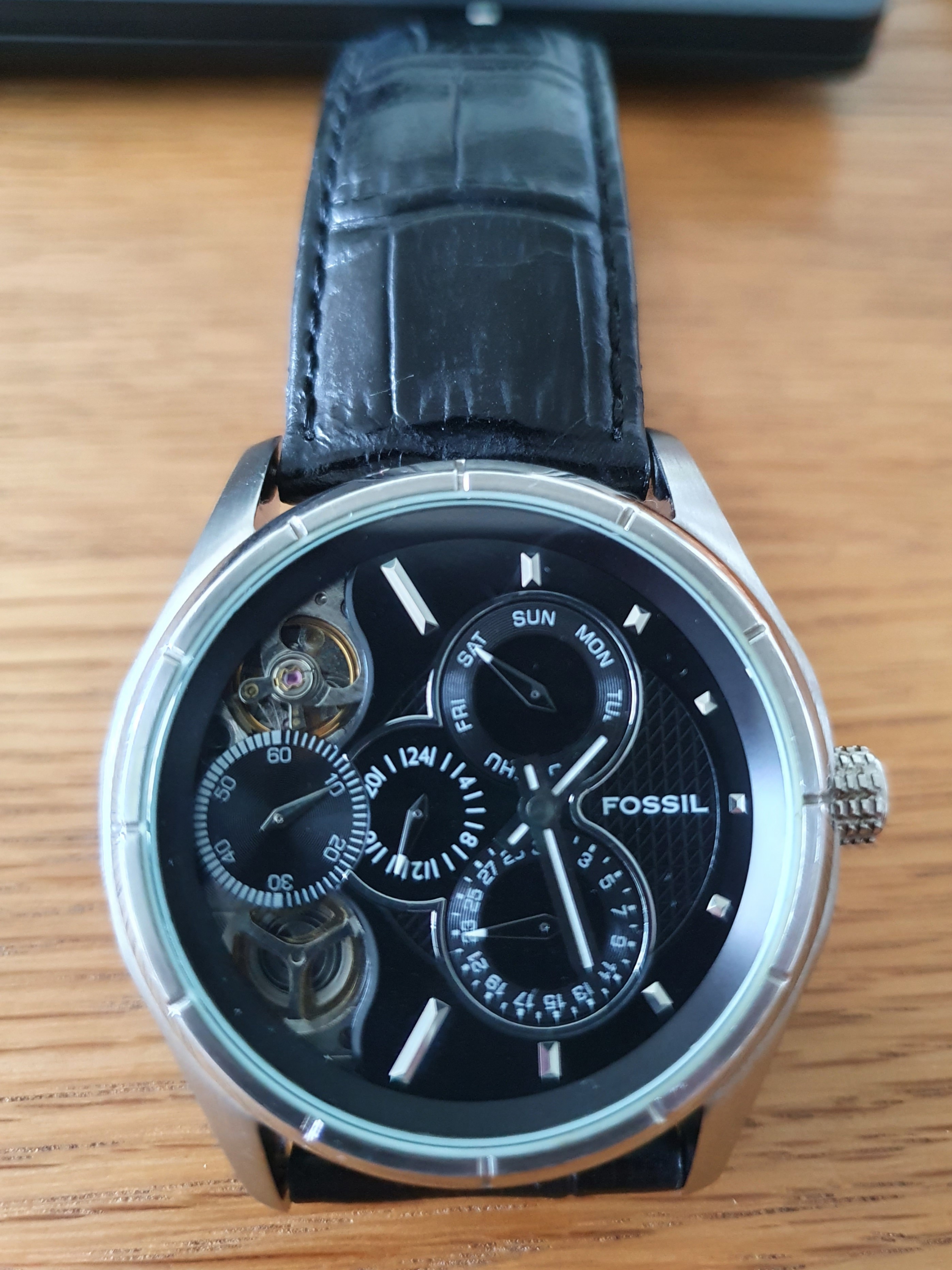 Fossil Twist Automatic Strap Watch with Black Dial Men s Fashion