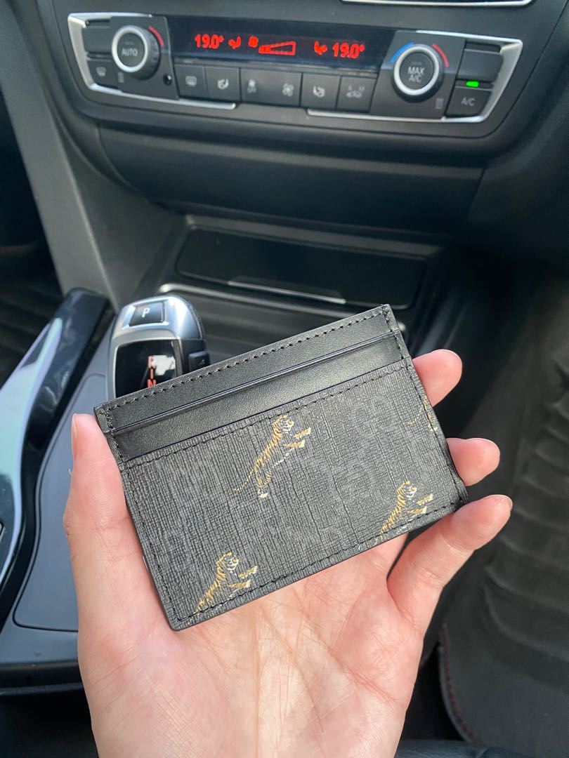 Gucci Black GG Tiger Card Holder for Men