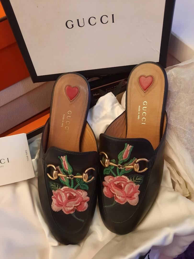 Gucci Princetown Floral Mules Luxury Sneakers Footwear on Carousell