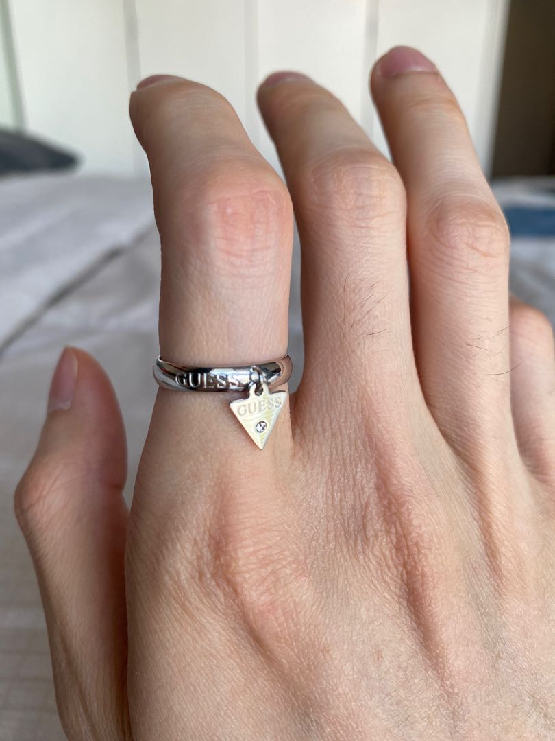 GUESS stainless steel ring silver Luxury Accessories on Carousell
