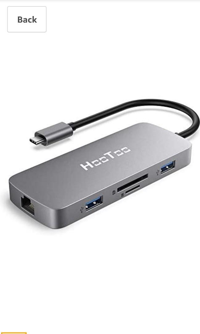 Silver HooToo USB C Hub with Power Delivery 3 USB 3.0 for MacBook/Pro/Air and Type C Windows Laptops 2019 Upgrade 6-in-1 USB C Adapter 4K HDMI